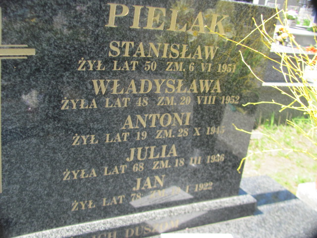 Jan Pielak Nałęczów - Grobonet - Wyszukiwarka osób pochowanych