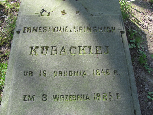 Ernestyna Kubacka 1846 Nałęczów - Grobonet - Wyszukiwarka osób pochowanych
