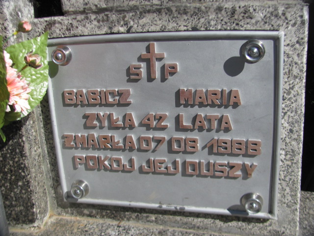 Maria Babicz Nałęczów - Grobonet - Wyszukiwarka osób pochowanych